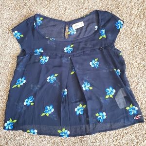 **Sheer Floral Hollister Top
